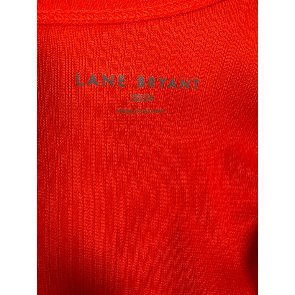 Lane Bryant Orange Ribbed Longline Cardigan Open Front Duster Pockets 22/24 Plus - Picture 3 of 12